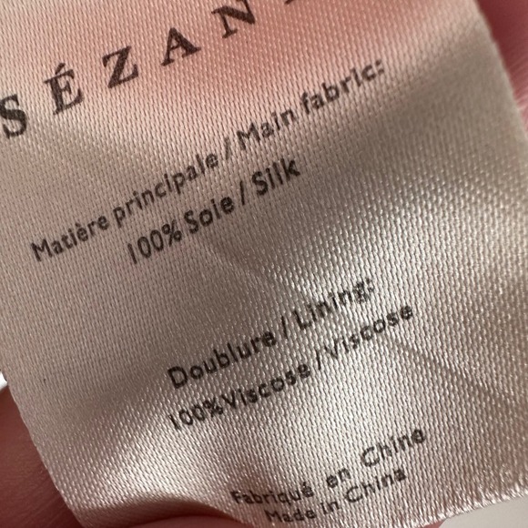 Sezane Sollie US 4 Silk Floral Print Midi Dress V Neck Short Sleeve Button Front - Picture 4 of 13